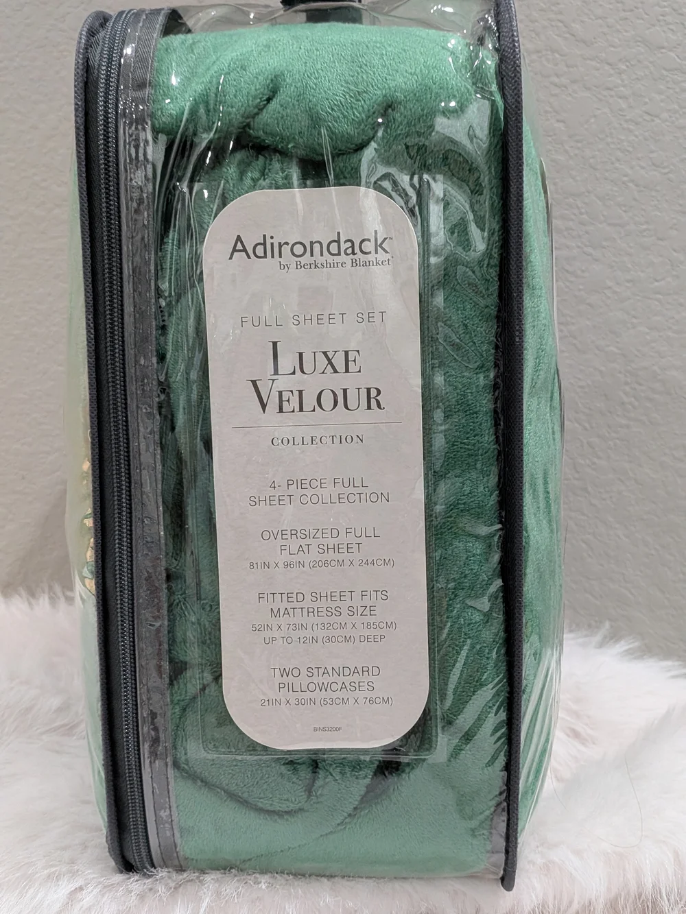 Adirondack Luxe Velour Full Sheet Set - Emerald Green‎
